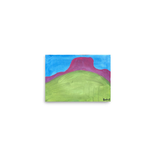 Abstract Papa Imbabura Watercolor - Vibrant Ecuadorian Mountain Art